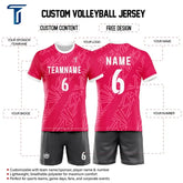 Custom Rose Radial Men's Volleyball Jersey Set